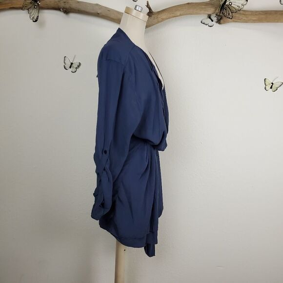 Transfer belted cotton cardigan jacket blue - Picture 7 of 8